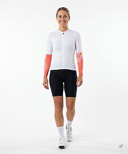 Dámské cyklistické návleky na ruce FLOWERS CORAL