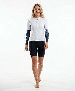 Dámské cyklistické návleky na ruce FLOWERS Dark blue