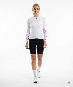 Dámské cyklistické návleky na ruce FLOWERS Grey/Lila New