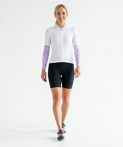 Dámské cyklistické návleky na ruce FLOWERS LILA