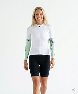 Dámské cyklistické návleky na ruce FLOWERS mint