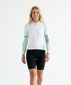 Dámské cyklistické návleky na ruce FLOWERS mint