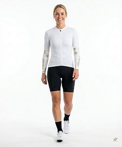 Dámské cyklistické návleky na ruce GOLD bílá