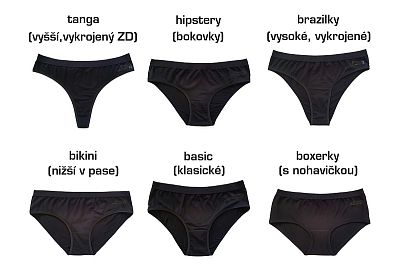 Dámské funkční kalhotky BASIC černá Bamboo Ultra