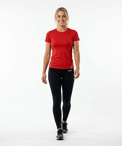 Dámské funkční tričko BASIC krátký rukáv červená Bamboo Technical