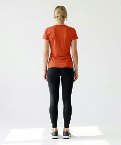 Dámské funkční tričko BASIC krátký rukáv cihlová Bamboo Technical