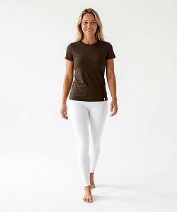 Dámské funkční tričko BASIC krátký rukáv hnědá Bamboo Technical