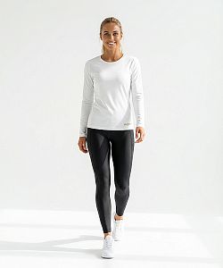 Dámské funkční tričko SPORTY dlouhý rukáv bílá Bamboo Ultra CLASSIC