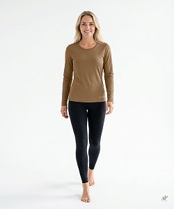Dámské funkční tričko SPORTY dlouhý rukáv cappuccino Bamboo Ultra CLASSIC
