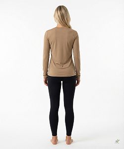 Dámské funkční tričko SPORTY dlouhý rukáv cappuccino Bamboo Ultra CLASSIC