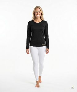 Dámské funkční tričko SPORTY dlouhý rukáv černá Bamboo Ultra CLASSIC