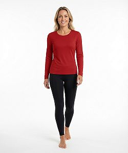 Dámské funkční tričko SPORTY dlouhý rukáv červená Bamboo Ultra CLASSIC