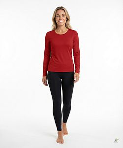 Dámské funkční tričko SPORTY dlouhý rukáv červená Bamboo Ultra CLASSIC