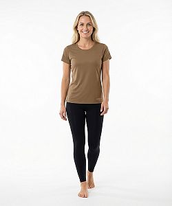 Dámské funkční tričko SPORTY krátký rukáv cappuccino Bamboo Ultra CLASSIC