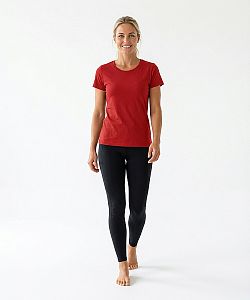 Dámské funkční tričko SPORTY krátký rukáv červená Bamboo Ultra CLASSIC