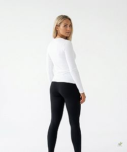 Dámské funkční tričko SPORTY "V" dlouhý rukáv bílá Bamboo Ultra CLASSIC