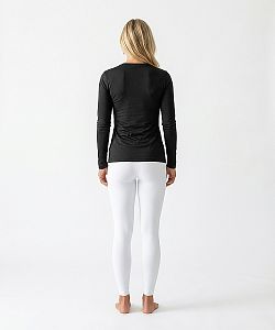 Dámské funkční tričko SPORTY "V" dlouhý rukáv černá Bamboo Ultra CLASSIC