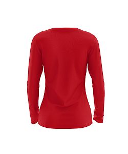 Dámské funkční tričko SPORTY "V" dlouhý rukáv červená Bamboo Ultra CLASSIC