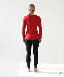 Dámské funkční tričko SPORTY "V" dlouhý rukáv červená Bamboo Ultra CLASSIC