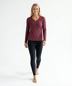 Dámské funkční tričko SPORTY "V" dlouhý rukáv LILA Bamboo Ultra CLASSIC