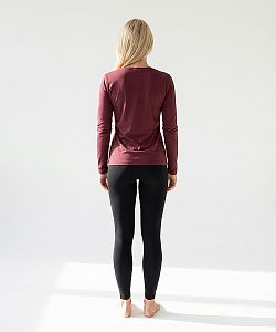 Dámské funkční tričko SPORTY "V" dlouhý rukáv LILA Bamboo Ultra CLASSIC