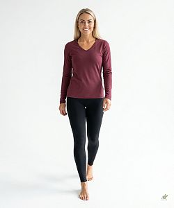 Dámské funkční tričko SPORTY "V" dlouhý rukáv LILA Bamboo Ultra CLASSIC