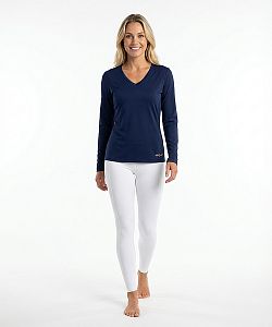 Dámské funkční tričko SPORTY "V" dlouhý rukáv tmavá modrá Bamboo Ultra CLASSIC