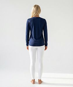 Dámské funkční tričko SPORTY "V" dlouhý rukáv tmavá modrá Bamboo Ultra CLASSIC