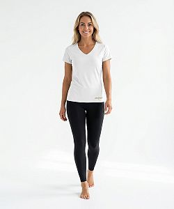 Dámské funkční tričko SPORTY "V" krátký rukáv bílá Bamboo Ultra CLASSIC