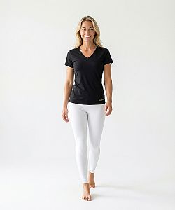 Dámské funkční tričko SPORTY "V" krátký rukáv černá Bamboo Ultra CLASSIC