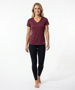 Dámské funkční tričko SPORTY "V" krátký rukáv LILA Bamboo Ultra CLASSIC