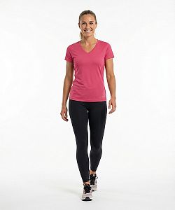 Dámské funkční tričko SPORTY "V" krátký rukáv růžová Bamboo Ultra CLASSIC