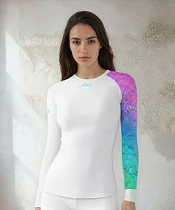 Dámské funkční triko dlouhý rukáv AQUARELLE bílá Bamboo Heavy