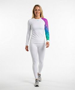 Dámské funkční triko dlouhý rukáv AQUARELLE bílá Bamboo Heavy