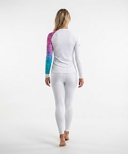Dámské funkční triko dlouhý rukáv AQUARELLE bílá Bamboo Heavy