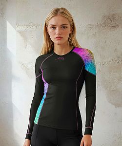 Dámské funkční triko dlouhý rukáv AQUARELLE černá Bamboo Ultra