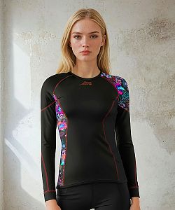 Dámské funkční triko dlouhý rukáv CORAL černá Bamboo Ultra
