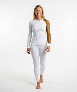 Dámské funkční triko dlouhý rukáv CROCODILE LADY bílá Bamboo Heavy
