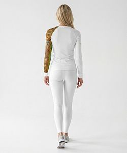 Dámské funkční triko dlouhý rukáv CROCODILE LADY bílá Bamboo Heavy