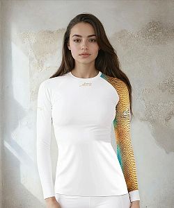 Dámské funkční triko dlouhý rukáv CROCODILE LADY bílá Bamboo Thermo