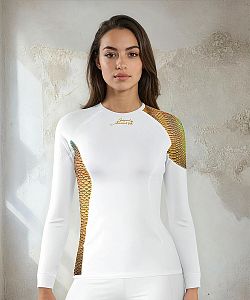 Dámské funkční triko dlouhý rukáv CROCODILE LADY bílá Bamboo Ultra