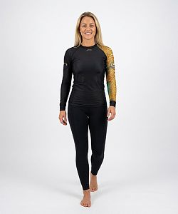 Dámské funkční triko dlouhý rukáv CROCODILE LADY černá Bamboo Heavy