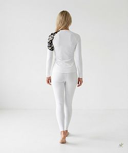 Dámské funkční triko dlouhý rukáv FLOWERS bílá Bamboo Ultra