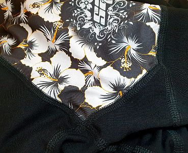 Dámské funkční triko dlouhý rukáv FLOWERS  černá Bamboo Ultra