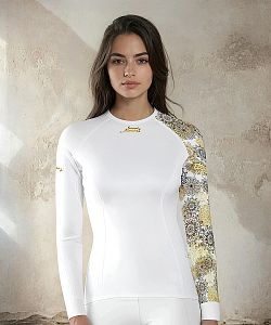 Dámské funkční triko dlouhý rukáv GOLDEN EYE bílá Bamboo Heavy