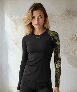 Dámské funkční triko dlouhý rukáv GOLDEN EYE černá Bamboo Heavy