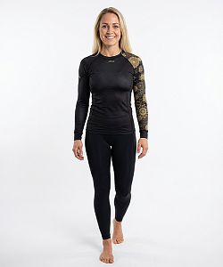 Dámské funkční triko dlouhý rukáv GOLDEN EYE černá Bamboo Heavy
