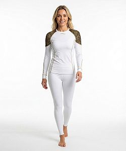 Dámské funkční triko dlouhý rukáv LEO bílá/hnědá Bamboo Light New