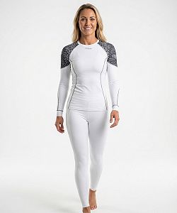 Dámské funkční triko dlouhý rukáv LEO bílá/šedá Bamboo Light New