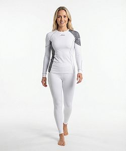 Dámské funkční triko dlouhý rukáv LEO bílá/šedá Bamboo Ultra